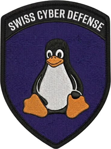 Swiss Cyber Defense gestickter Klett-Badge Detailansicht