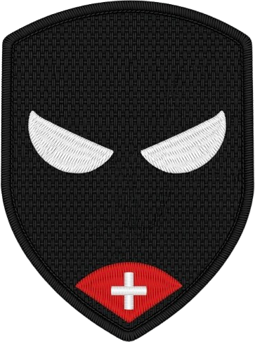 Bunker Rat gestickter Klett-Badge Detailansicht